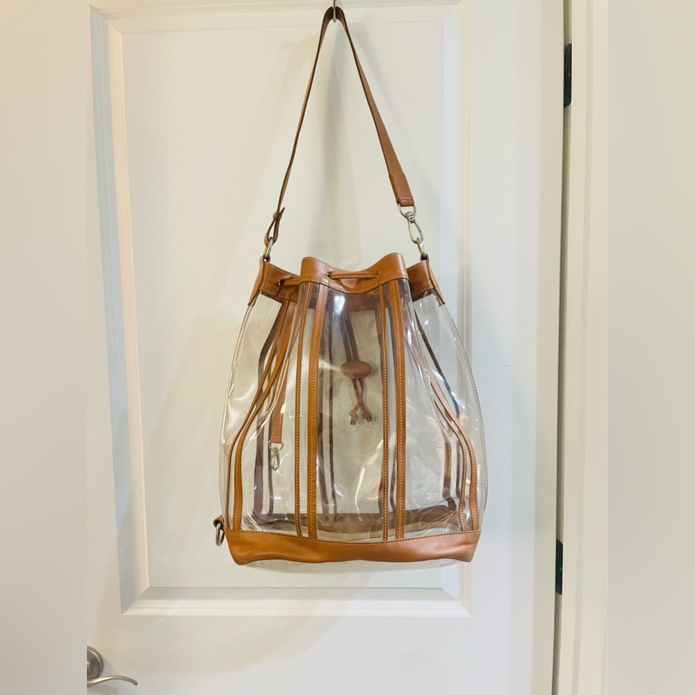 LONGCHAMP LEATHER PVC HUGE BUCKET BAG - Picture 14 of 16